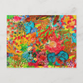 Gold Coral Summer Tropical Ocean Fish Waterverf Briefkaart (Voorkant)