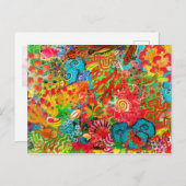 Gold Coral Summer Tropical Ocean Fish Waterverf Feestdagenkaart (Voorkant / Achterkant)