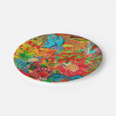 Gold Coral Summer Tropical Ocean Fish Waterverf Papieren Bordje (Gekanteld)