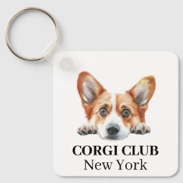 Gold Corgi Custom Club Thema sleutelhanger