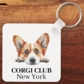 Gold Corgi Custom Club Thema sleutelhanger (Achterkant)