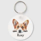 Gold Corgi gepersonaliseerd thema Sleutelhanger (Voorkant)