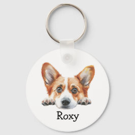Gold Corgi gepersonaliseerd thema Sleutelhanger