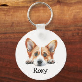 Gold Corgi gepersonaliseerd thema Sleutelhanger (Achterkant)