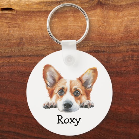 Gold Corgi gepersonaliseerd thema Sleutelhanger (Achterkant)