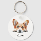 Gold Corgi gepersonaliseerd thema Sleutelhanger (Achterkant)