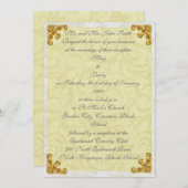 Gold Corner Flourish Uitnodiging (Voorkant / Achterkant)