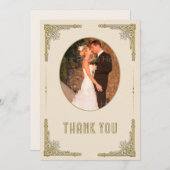 Gold Corners, Art Deco, Foto Hartelijk dank Bedankkaart (Voorkant / Achterkant)