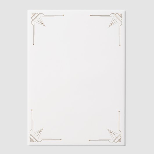 Gold Corners Wedding  Vellum Uitnodigingen (Voorkant)