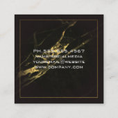 Gold Corp-pictogram | Zwart goud marmeren achtergr Vierkante Visitekaartje (Achterkant)