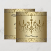 Gold Corporate Business Grand Opening Party Kaart (Voorkant / Achterkant)