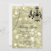 Gold Corporate Chandelier Holiday Party nodigt uit Kaart (Voorkant)