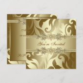 Gold Corporate Christmas Party Kaart (Voorkant / Achterkant)