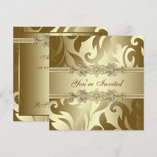 Gold Corporate Christmas Party Kaart (Voorkant / Achterkant)