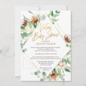 Gold Cotton Eucalyptus | Virtueel Baby shower Kaart (Voorkant)