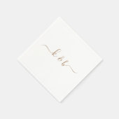 Gold Couple Initialen Swash Script White Servet (Hoek)