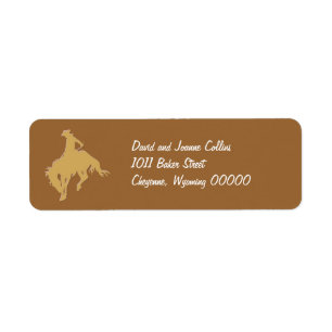 Gold Cowboy Bucking Horse Etiket