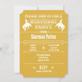 Gold Cowboy Rodeo Birthday Party Invitation Kaart (Voorkant)