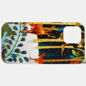 Gold Cozy Winter Deer Forest Waterverf Case-Mate iPhone Case (Achterkant (horizontaal))