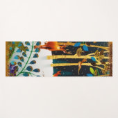 Gold Cozy Winter Deer Forest Waterverf Yogamat (Voorkant (horizontaal))