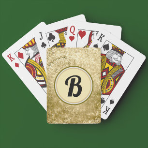 Gold Crackle Monogram Pokerkaarten