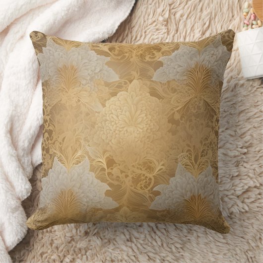 Gold & cream AI art  Kussen (Deken)