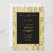 GOLD CREAM BLACK CHEVRON WEDDING INVITATION KAART (Voorkant)