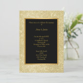 GOLD CREAM BLACK CHEVRON WEDDING INVITATION KAART (Staand voorkant)