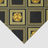 Gold Cream Black Geometric Decoupage Tissuepapier (Detail)