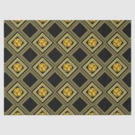 Gold Cream Black Geometric Decoupage Tissuepapier