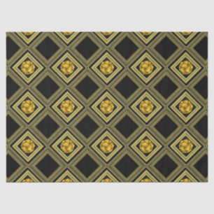 Gold Cream Black Geometric Decoupage Tissuepapier