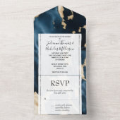 Gold Cream Blue Cream Koeienhuid All In One Uitnodiging (Binnen)