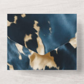 Gold Cream Blue Cream Koeienhuid All In One Uitnodiging (Achterkant)