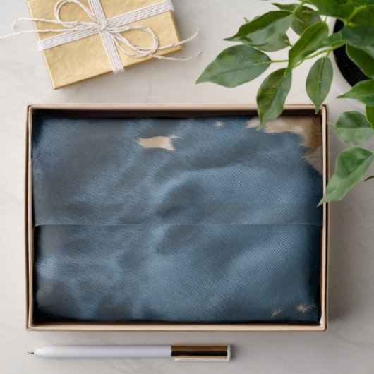 Gold Cream Blue Koeienhuid Tissuepapier (Geschenk)