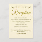 Gold & Cream  Border Bruiloft Receptie Informatiekaartje (Voorkant)