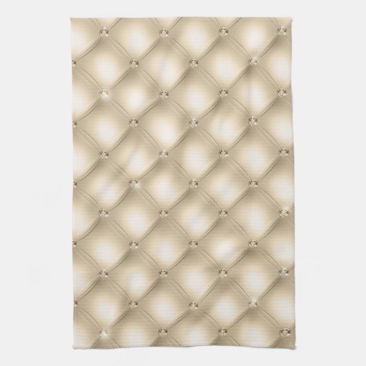 Gold Cream Champagne Diamond Theedoek (Verticaal)