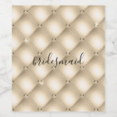 Gold Cream Champagne Diamond Wijn Etiket (Enkel label)