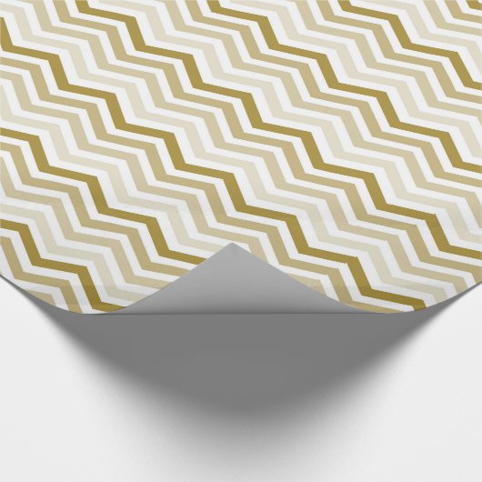 Gold Cream Chevron Cadeaupapier (Hoek)