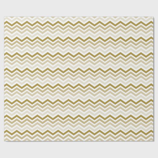 Gold Cream Chevron Cadeaupapier (Vlak)
