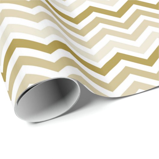 Gold Cream Chevron Cadeaupapier (Rol Hoek)