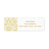 Gold Cream  Damask Adresetiketten Etiket (Voorkant)