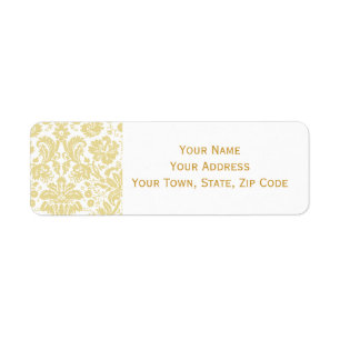 Gold Cream  Damask Adresetiketten Etiket