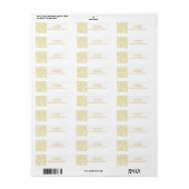 Gold Cream  Damask Adresetiketten Etiket (Full Sheet)