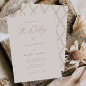 Gold & Cream Eenvoudige Huwelijksuitnodiging Kaart