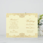  Gold Cream Elegant Gevouwen Trouwprogramma (Staand voorkant)
