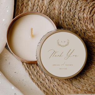 Gold & Cream Favoriet Sticker Trouwen Dank u Label