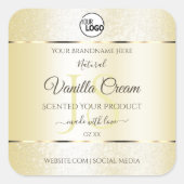 Gold Cream Glitter Product Labels Logo Initialen (Voorkant)