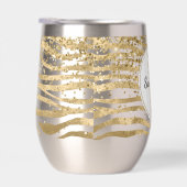 Gold Cream Glitzy Glitter Zebra Naam (Rechts)