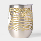 Gold Cream Glitzy Glitter Zebra Naam (Links)