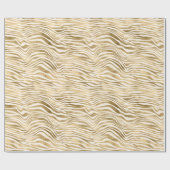 Gold Cream Glitzy Glitter Zebra Print Cadeaupapier (Vlak)